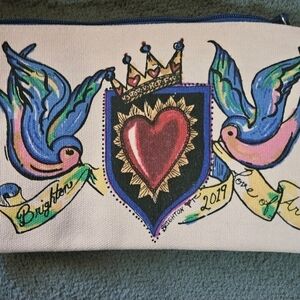 Brighton 2019 Love Birds Canvas Makeup Bag